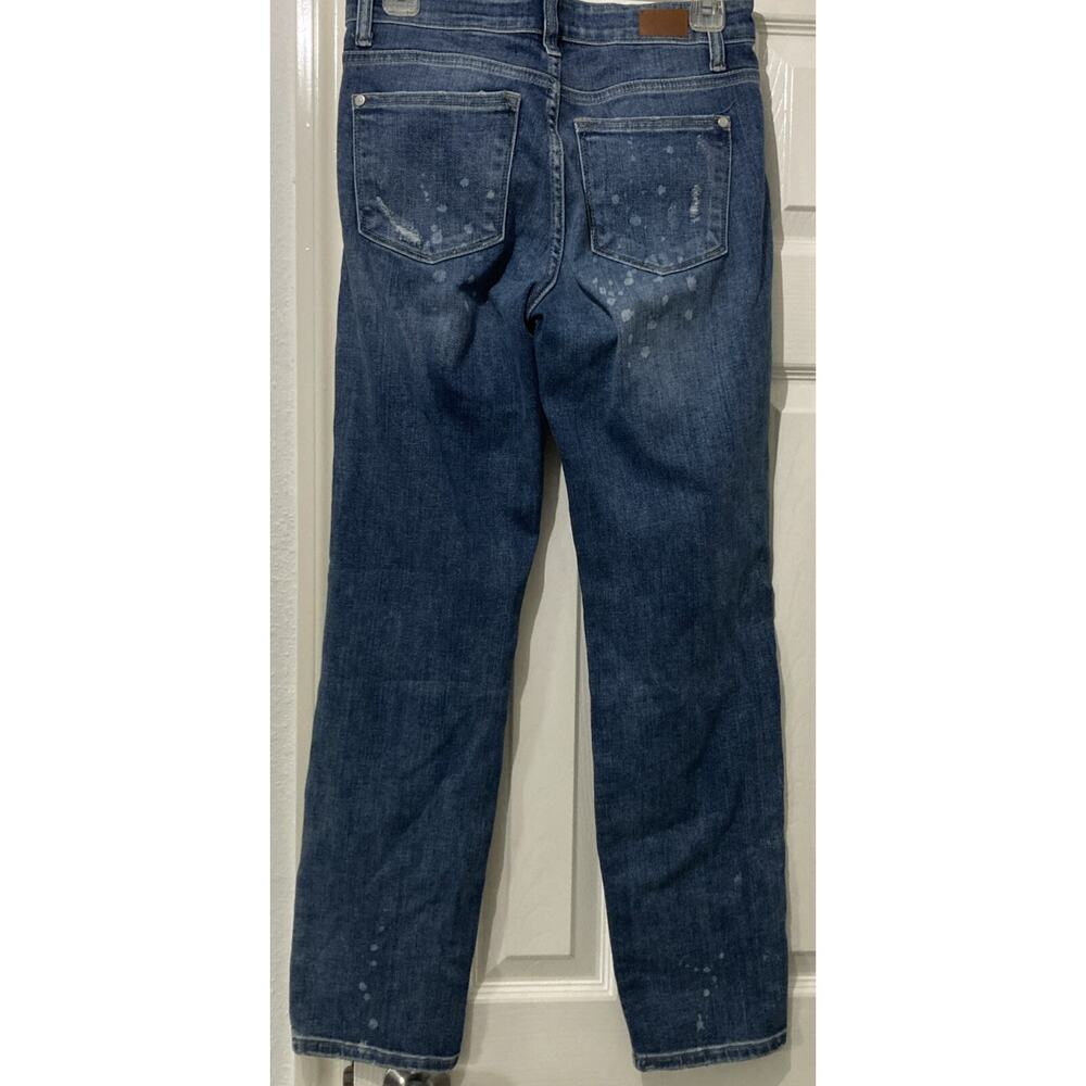 Judy Blue Jeans Women 3/26 Boyfriend Fit Blue Mid Rise Medium Wash Distressed - Picture 6 of 12
